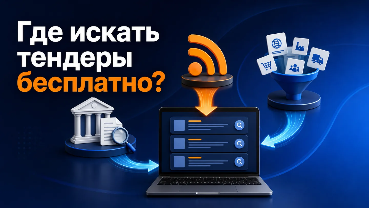 Схема поиска тендеров через ЕИС, RSS и тендерный агрегатор